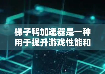 梯子鸭加速器是一种用于提升游戏性能和体验的工具，通常针对特定的游戏，如梯子鸭游戏。以下是对该加速器的详细总结