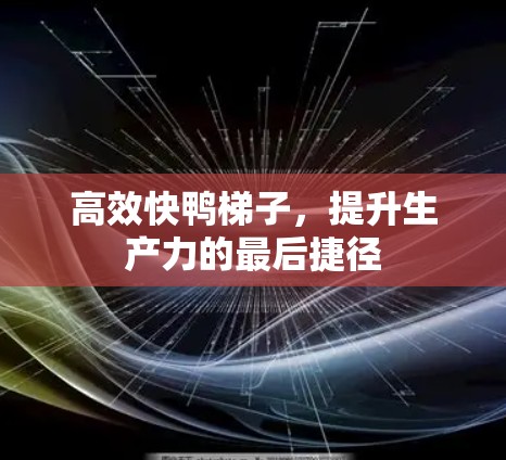 高效快鸭梯子,提升生产力的最后捷径 高效快鸭梯子,提升生产力的最后捷径