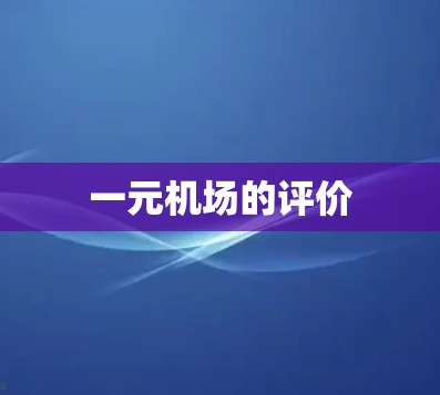 一元机场的评价 一元机场的评价