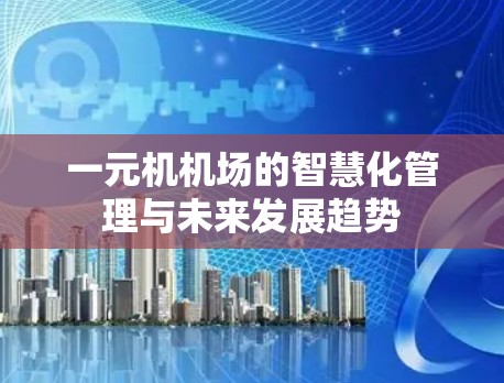 一元机机场的智慧化管理与未来发展趋势 一元机机场的智慧化管理与未来发展趋势