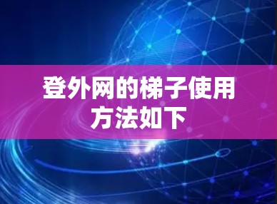 登外网的梯子使用方法如下 登外网的梯子使用方法如下
