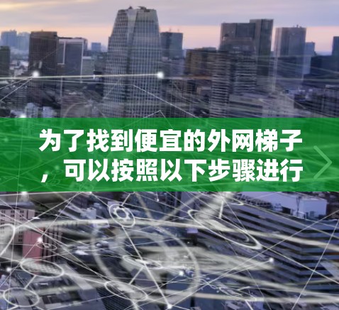 为了找到便宜的外网梯子,可以按照以下步骤进行 为了找到便宜的外网梯子,可以按照以下步骤进行