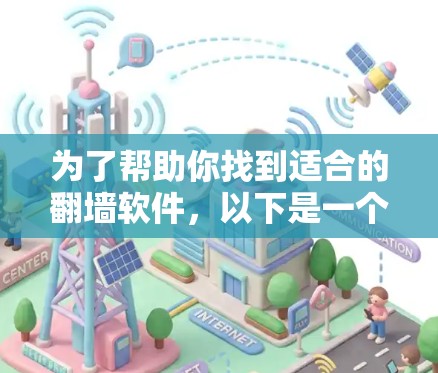 为了帮助你找到适合的翻墙软件,以下是一个分步骤的指南 为了帮助你找到适合的翻墙软件,以下是一个分步骤的指南